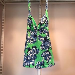 J. CREW NWT NEON MINT FLORAL TANKINI TOP